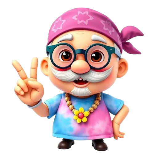 ÜPHORIK hippy mascot character